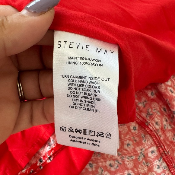 STEVIE MAY Claret Midi Wrap Floral Dress Size Large in Red - Picture 8 of 10